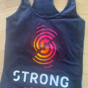 Zumba Fitness Black Tank Top with Pink and Orange Logo